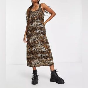 ASOS Design Leopard Print Maxi Dress Sleeveless Sz 6 S M